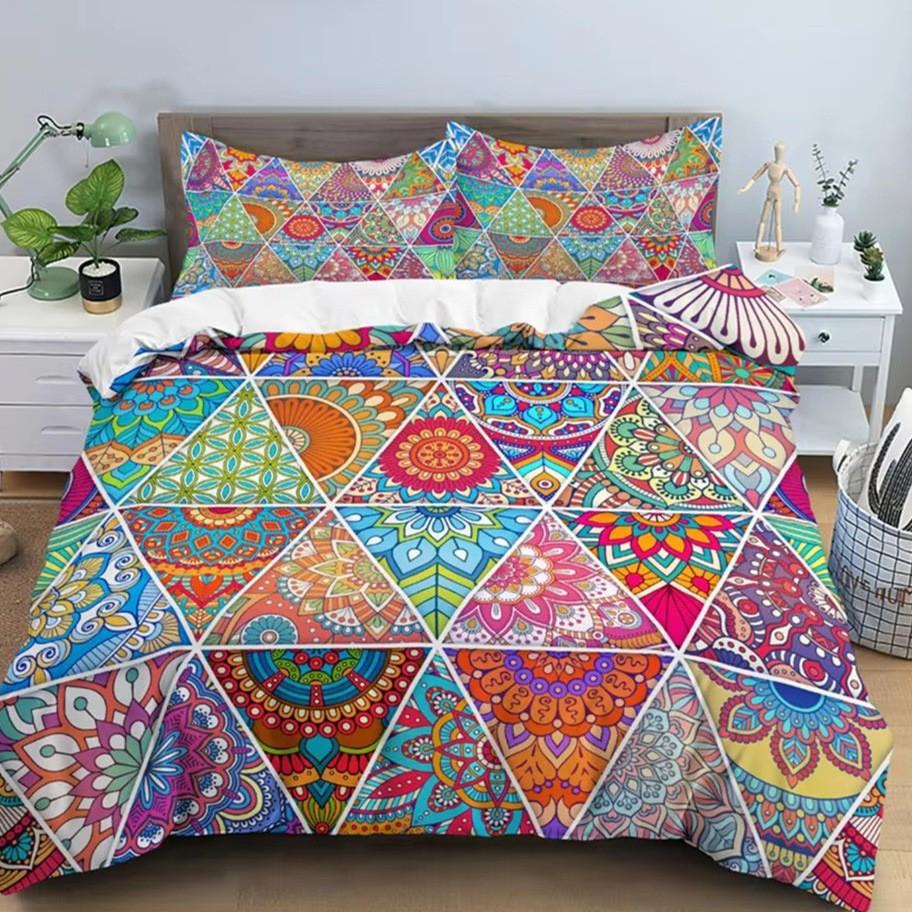 Ethnic Style Down Comforter Set Bedding Set 3-piece Comforter Cover Set 135*200cm