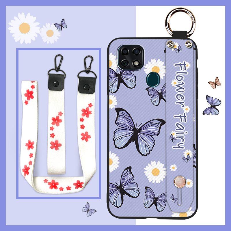 Ring Dirt-resistant Phone Case For ZTE Blade V2020 Vita/Blade20 Smart/10 Smart Back Cover Phone Holder Protective Flower