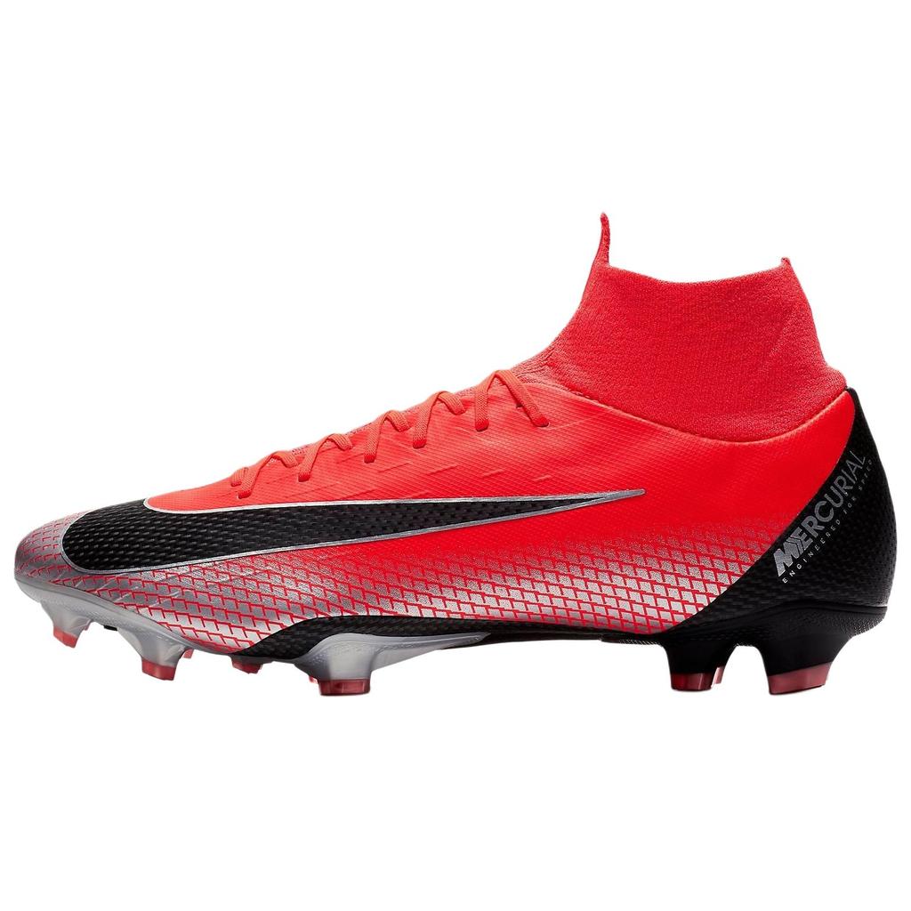 Nike Mercurial Superfly 6 Pro CR7 FG Bright Crimson Men Cleats Red Black-Chrome-Dark-Grey AJ3550-600