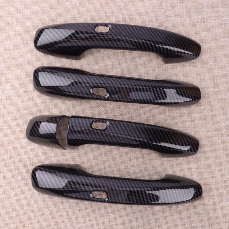 Car Carbon Fiber Grain Exterior Door Handle Cover Set With Sensor Entry Fit For Mercedes Benz B C E S GLB GLC