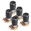 5 Set WH148 Linear Taper 3pin Rotary Potentiometer Resistor 15mm 1K 2K 5K 10K 20K 50K 100K 250K 1M with Black Aluminum Knob Set