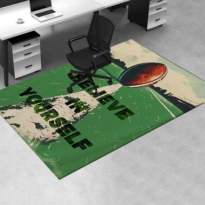 Office Carpet Believe in Yourself Rug for Sofa Protection Under Chairs