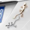 3D Metal Gecko Shape Lizard Logo Chrome Car Badge Emblems Sticker Decal Self-adhesive Car SUV Decoration Accessories Silver/Gold
