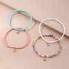 4 Stücke Fußketten Lebendige Farbe Exquisite Anhänger Auffällige Bunte Frauen Elastische Perlen Fußkettchen Schmuck Geburtstagsgeschenk