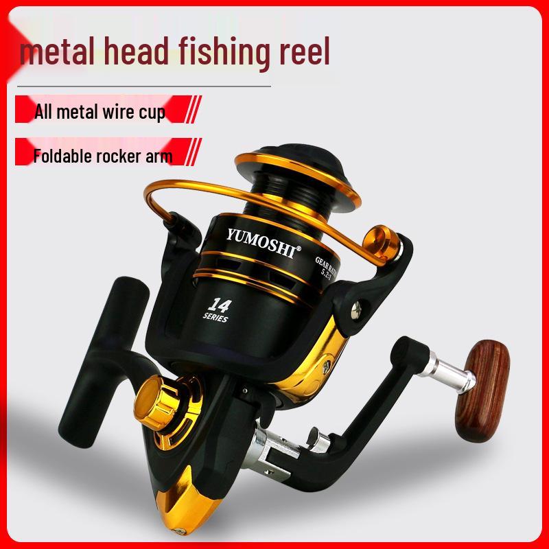 

Рыболовная катушка YUMOSHI серии JX, черно-золотая, для морских и плотовых удилищ 4000