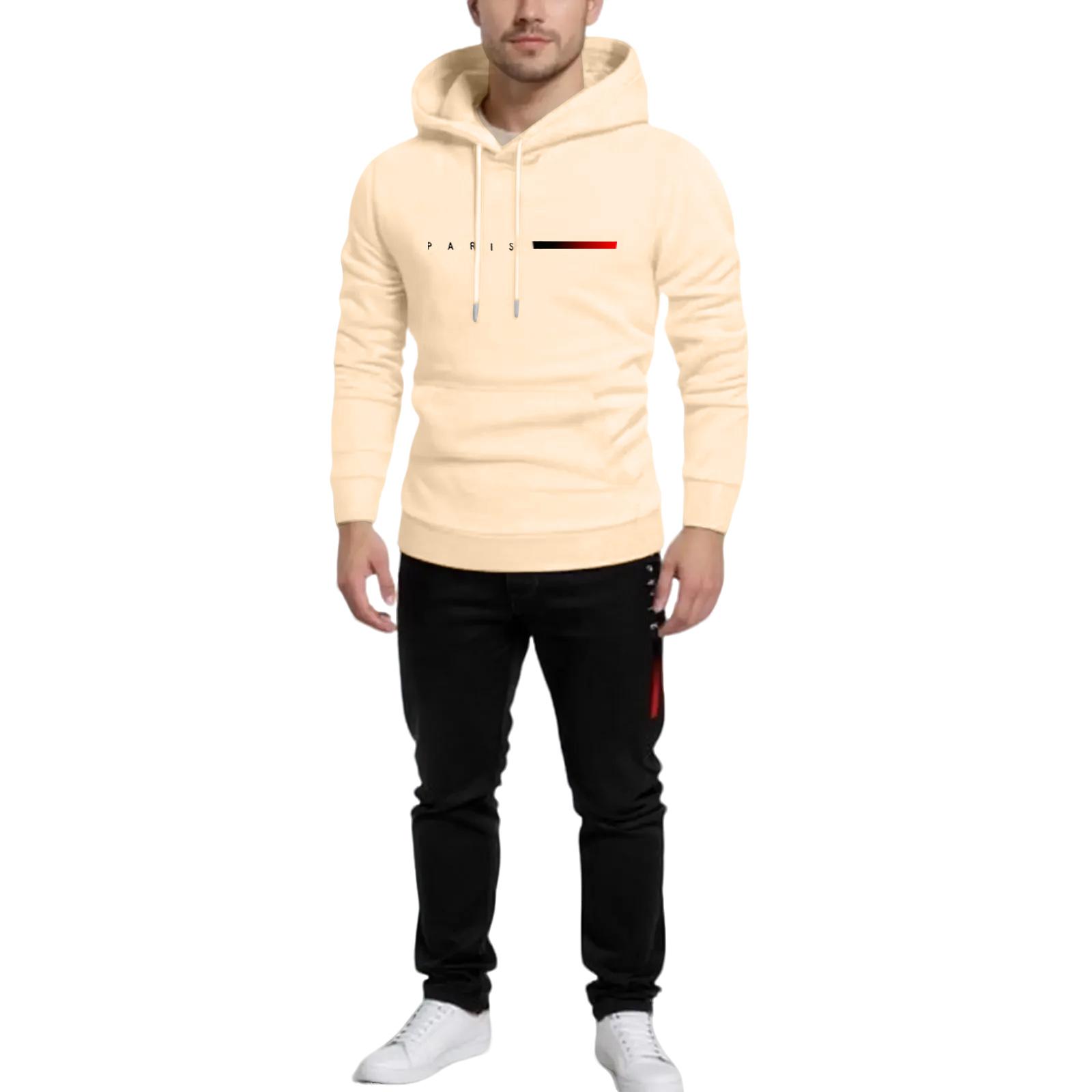 

Париж - Однотонный спортивный костюм, И повседневный для мужчин XL