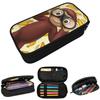 Cartoon Curious George Monkey Anime Pencil Case for Studen School Pen Box Pencil Bag Stationery Supplies Pen Holder Bag