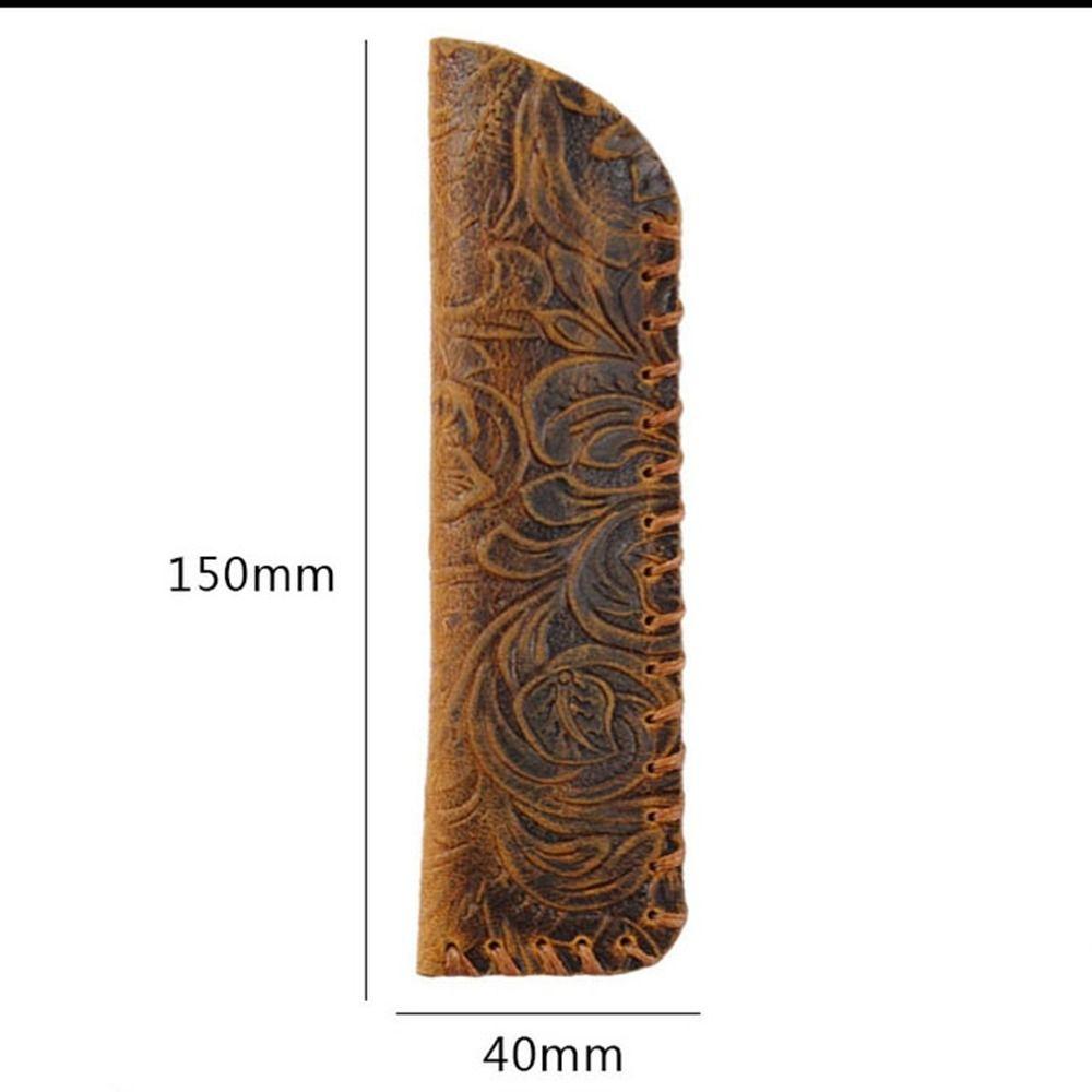 Handmade Retro Pen Case 150mm*40mm Stationery Creative Pencil Cover Genuine Leather Pen Protective Cover Pen Protective Cover