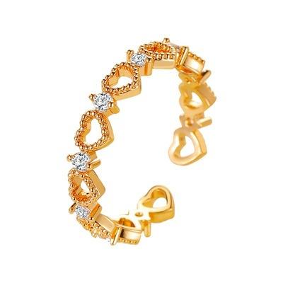 925 Sterling Silver Plated Sun Moon Sunflower Heart Rings for Women Original Flower Wedding Crystal Luxury Jewelry R5375
