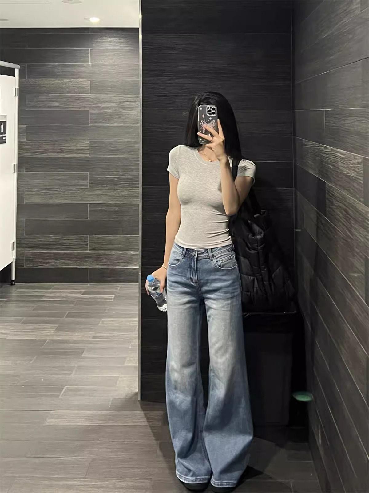 

Женская приталенная футболка с открытыми плечами 2025: Весна лето XL светло-серый