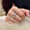 Clear Water Foam Jade Ice Moon Ring Female Index Finger Ring Zircon Open Ring
