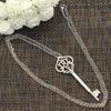 New Fashion Necklace Vintage Skeleton Key 69mm Silver Color Pendants Short Long Women Men Colar Gift Jewelry Choker
