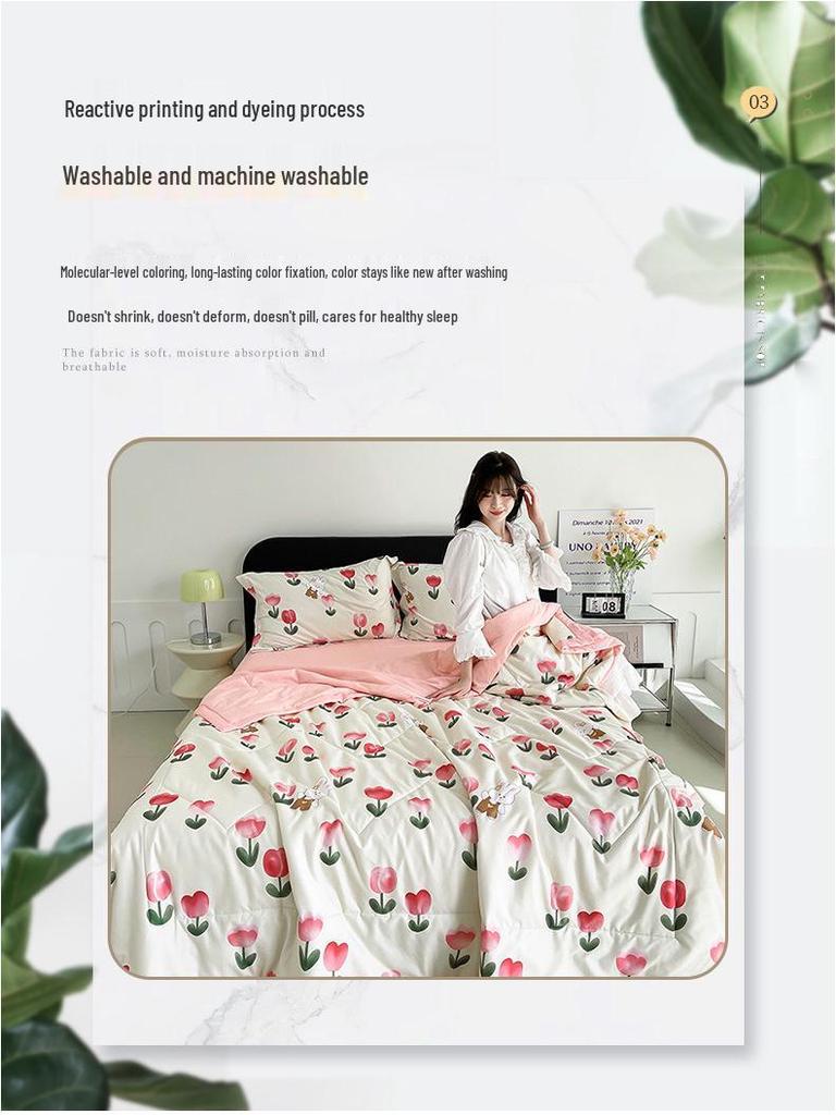 Summer Cotton Air Conditioning Quilt - Washable, Cool & Perfect for Gifting