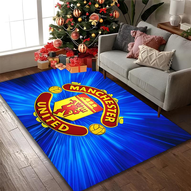 Manchester United Manchester City Print Area Rug, Multi-functional Office Chair Sofa Carpet, Easy Clean Carpet for Home and Living Spaces