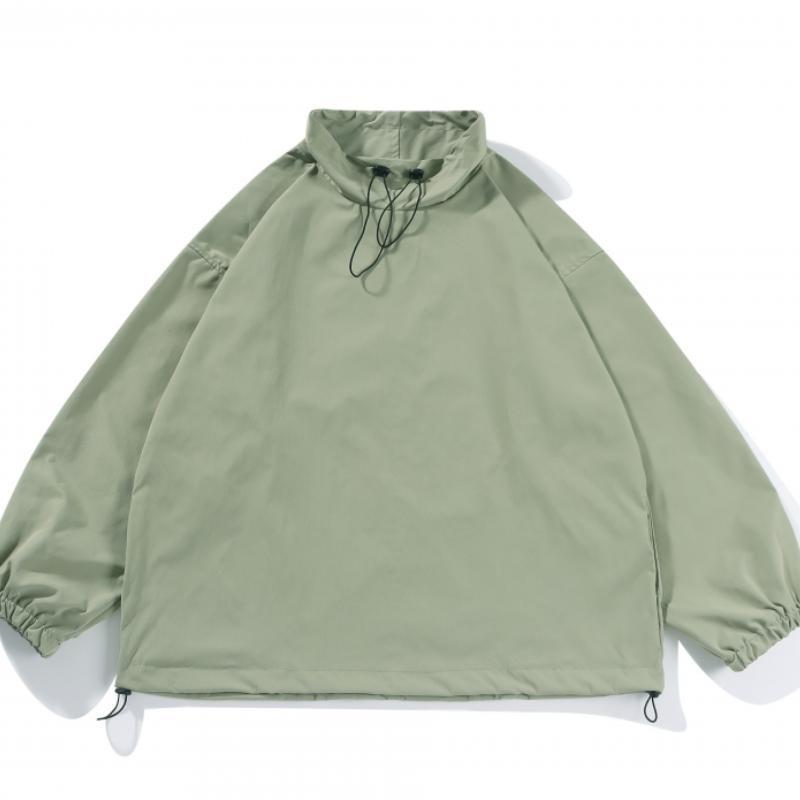Men's Windbreaker Jacket High Collar Thin Retro Casual Couple Style Sports Coat Large Size Men's And Women's Windproof Jacket