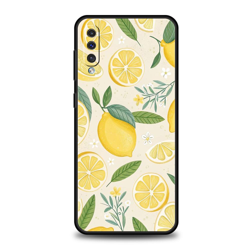 Phone Case for Samsung Galaxy A56 A36 A26 A06 A16 A24 A36 A54 A14 A42 A22 A20 A12 A10 5G Soft TPU Summer Fresh Fruit Lemon Print