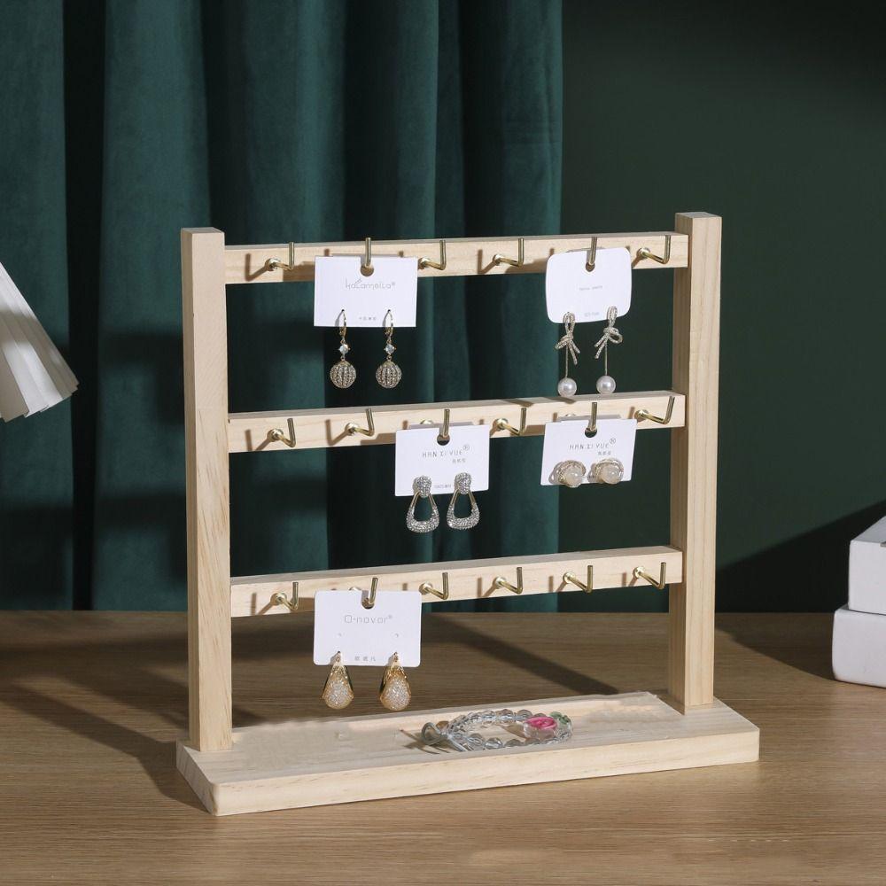 Wooden Jewelry Display Stand Creative Bathroom Shelf Jewelry Storage Rack  Bracelet