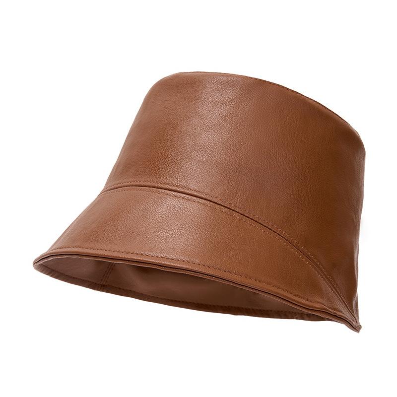 Unisex kapelusz typu bucket ze skóry PU - Stylowy, jednokolorowy kapelusz rybacki do noszenia na co dzień/w mieście (4 opcje kolorów)