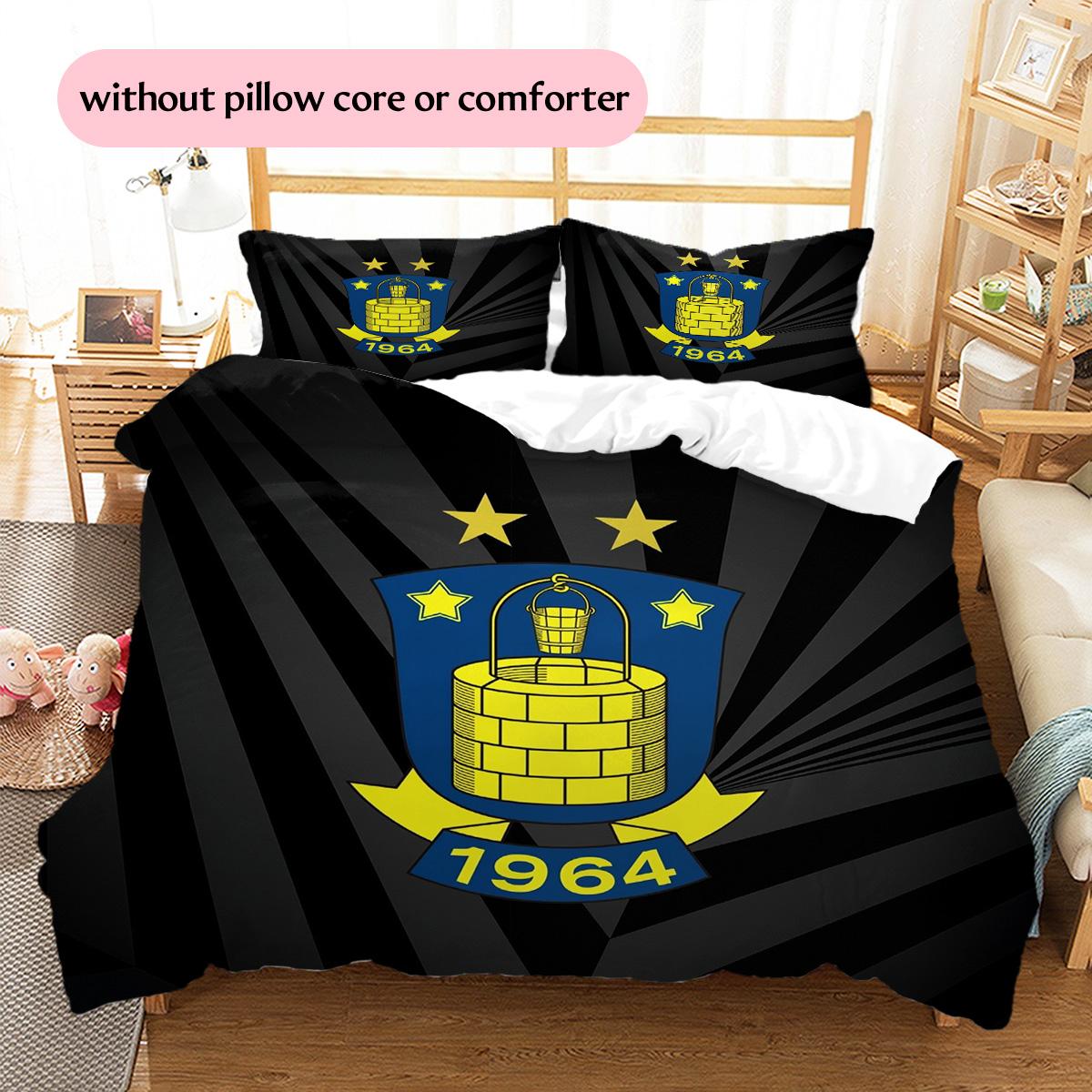 

Brøndby IF Pattern Bedding Quilt Set Home Decoration Gift (1 * duvet cover + 2 * pillowcase without core) 135x200cm