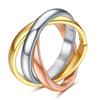 2mm Classic 3 Rounds Love Ring Sets for Women Luxury Stainless Steel Wedding Engagement Female Finger Jewelry Gifts Wholesale