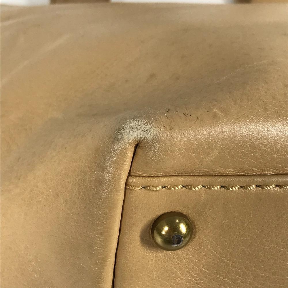 CHANEL Turnlock CC CC Mark Bag Tote Bag Hand Bag Leather Beige
