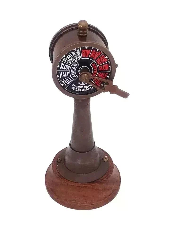 

Antique Finish Brass 7 Ship s Engine Order Telegraph Decorative showpiece коричневий