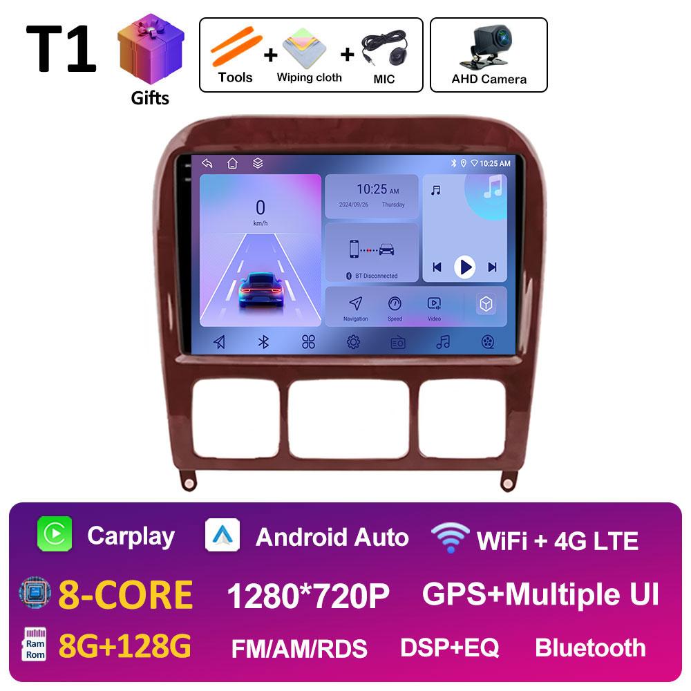 9 inch Android 14 For Mercedes Benz S Class W220 S280 S320 S350 S400 S430 S500 S600 AMG 1998 - 2002 2003 2004 2005 Head Unit BT