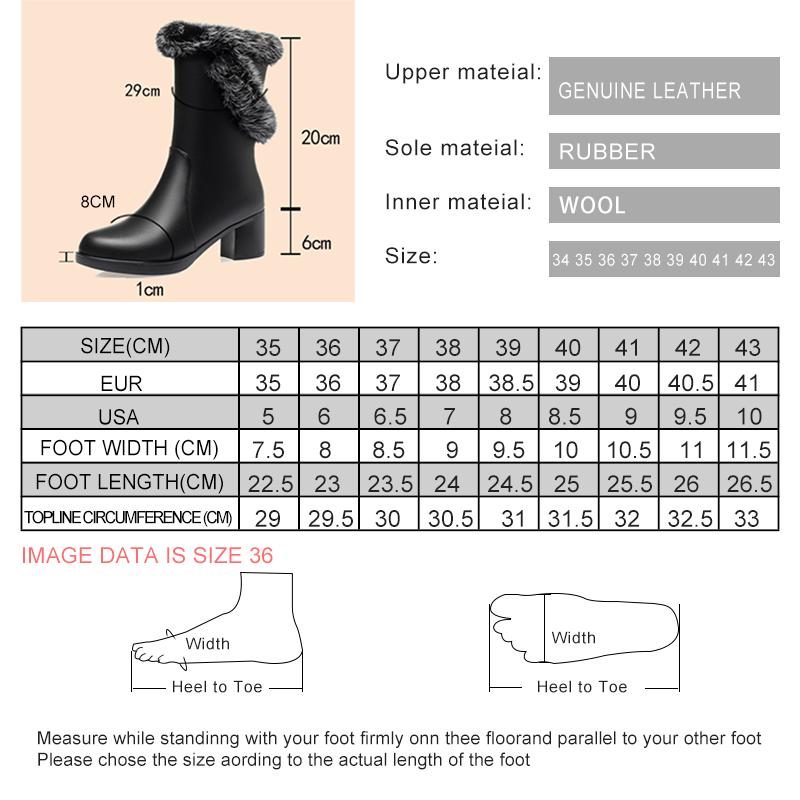 Fashion AIYUQI Women Boots Winter Dress 2025 New Genuine Leather High Heel Women Half Boots Wool Rabbit Fur Snow Boots Ladies