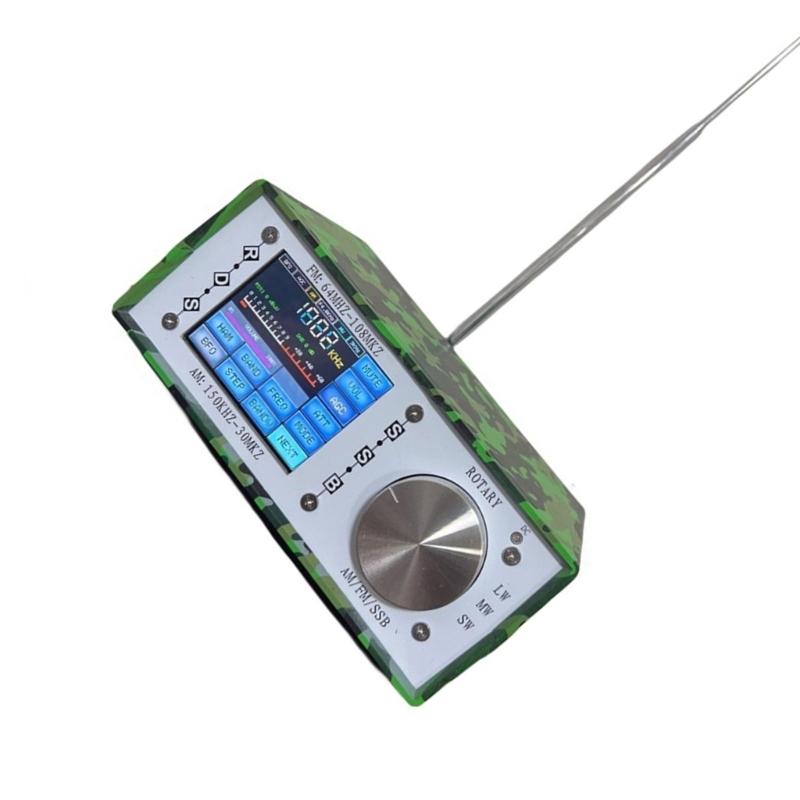 Desktop Radio Receiver SI4732 Radio with 2.8inch Large Screen Support Left Right Two Channel Headphones Output