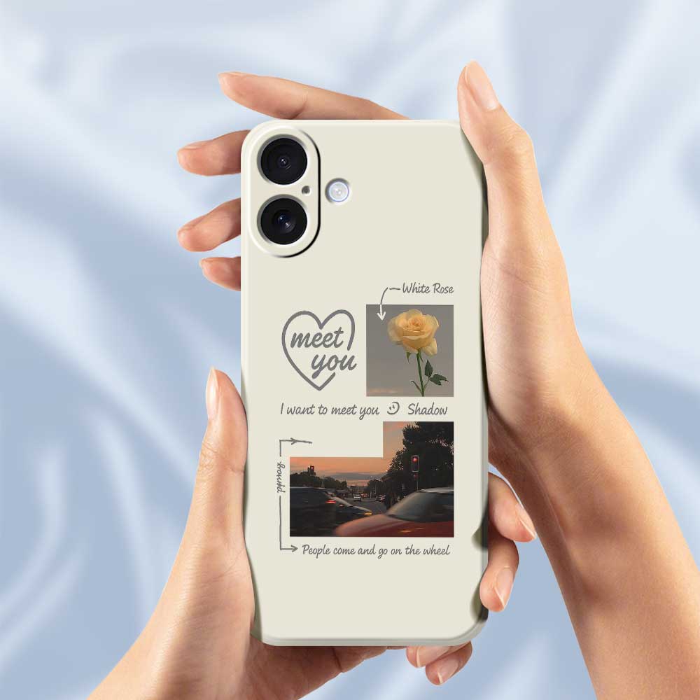 For iPhone 17 Case Meet You Photo Pattern Printing Straight Edge TPU Phone Back Cover