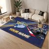Custom Rug Leeds Rhinos Pattern Print Name Text Soft Non‑Slip Floor Carpet for Home Indoor Decoration
