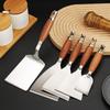 Stainless Steel Cooking Spatula Wooden Handle Steak Fried Shovel Pizza Pancake Beef Turner Scraper BBQ Utensils