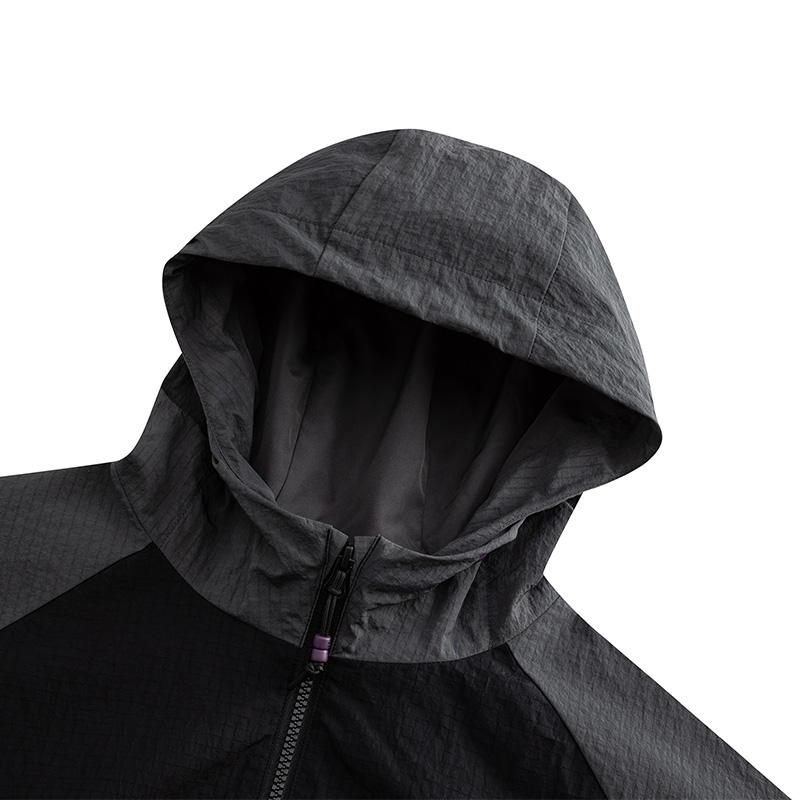 ANTA Unisex Kyrie Irving Series Water-Repellent Woven Hooded Sports Jacket Black/Grey 172541602N-3