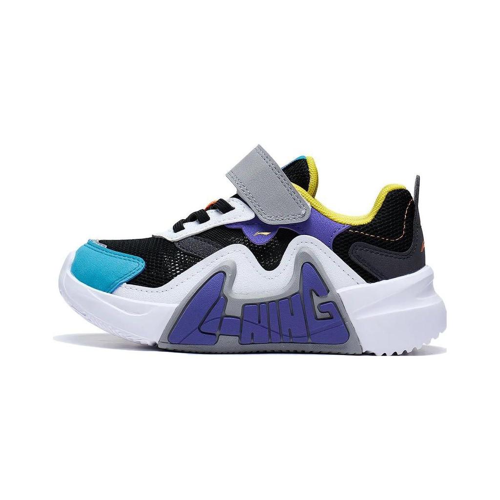 Li-Ning Cloud Non-Slip Shock Absorbing Wear-Resistant Lightweight Casual Shoes Kids Sneakers Black White Purple YKNT054-3