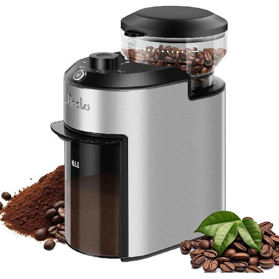 Wancle Burr Coffee Grinder Electric with 28 Grind Settings, 2-12 Cup Capacity Coffee Bean Grinder for Espresso, Drip & French Press, Stainless Steel