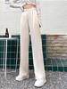 Korean Style Black Drapey High-Waisted Wide-Leg Suit Pants - 2024 Spring/Autumn