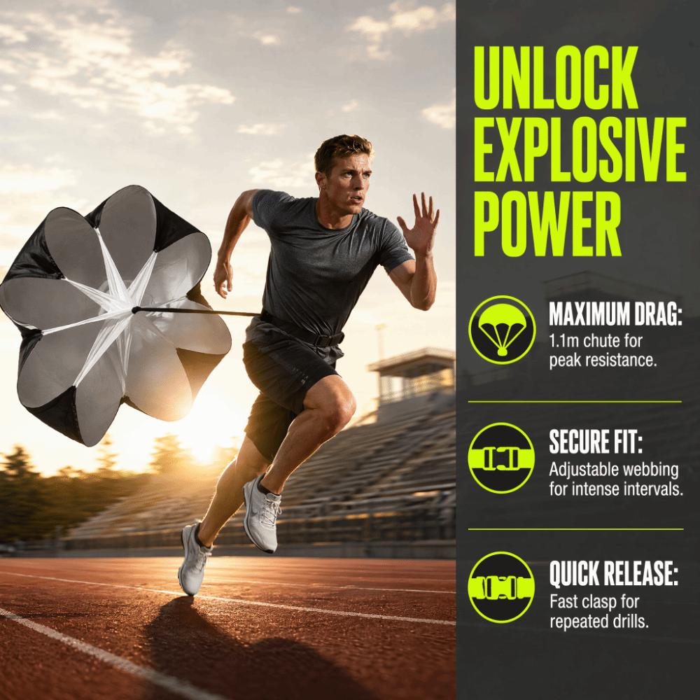 3PCS Side-Release Clasp Speed Training Parachute Running Sprint Chute  Explosive Power
