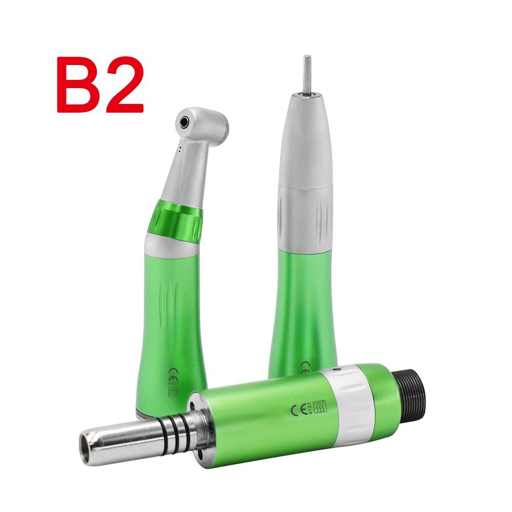 2/4Holes Turbine Handpiece Green Low Speed Handpiece Kit Air Turbine Straight Contra Angle Air Motor Inner Water Spray