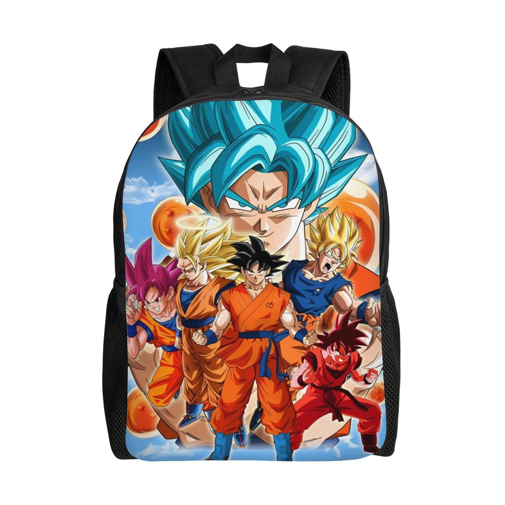 Dragon Ball Z Cartoon Rucksack für Männer Frauen Mode Schüler Tagesrucksack DBZ Goku Laptop Computer Umhängetasche Leicht