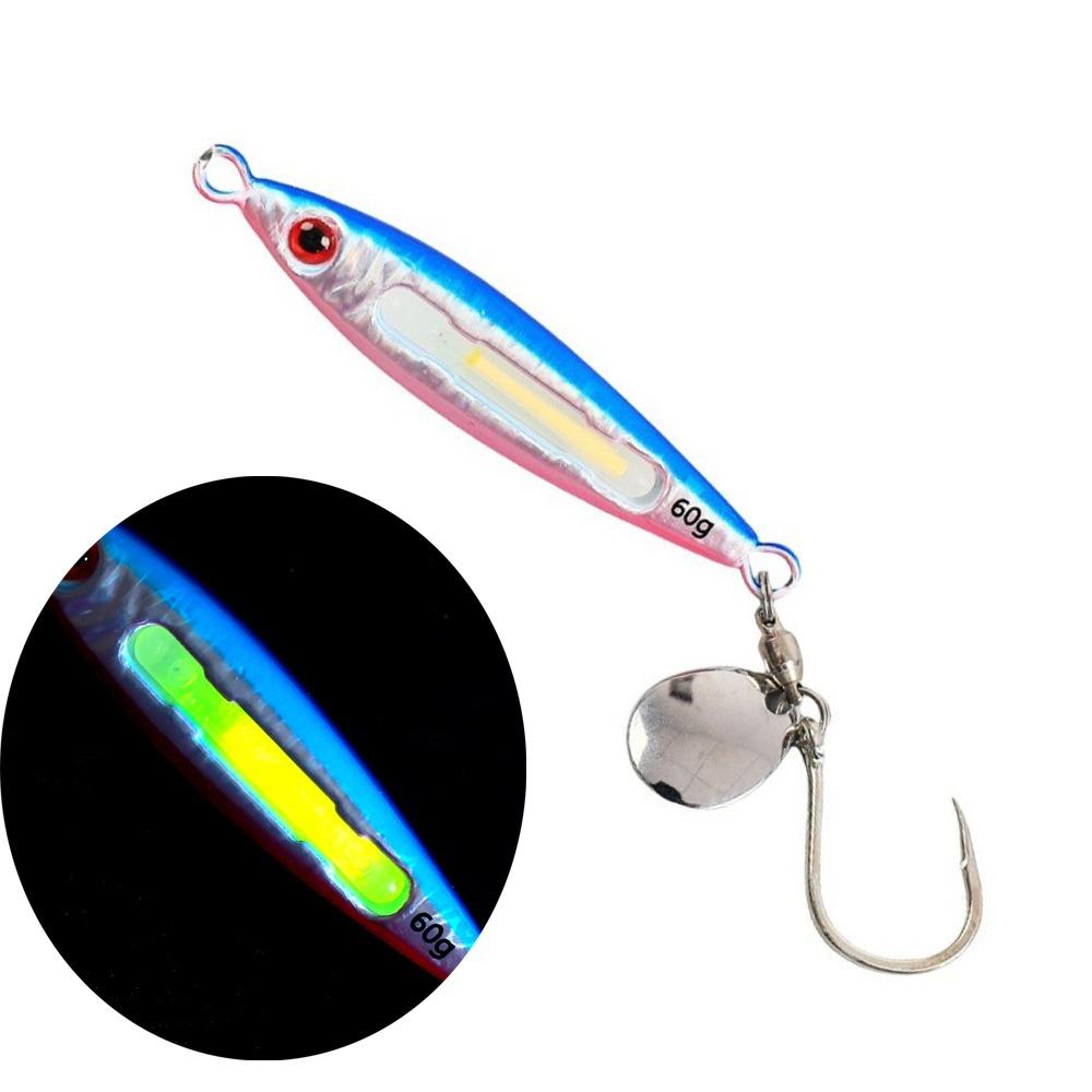 Glow In Dark Slow Pitch Jig Fast Jig Fishing Lure Tackle Durable Metal Jig Lure  Boat Fishing