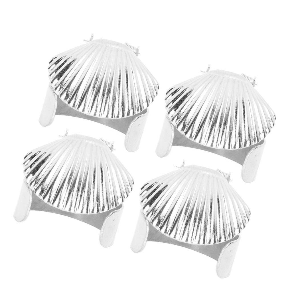 ZK40 4Pcs Candle Snuffer Candle Extinguisher Metal Shell Pattern Automatic Candle Stopper for Candle Extinguishing Silver