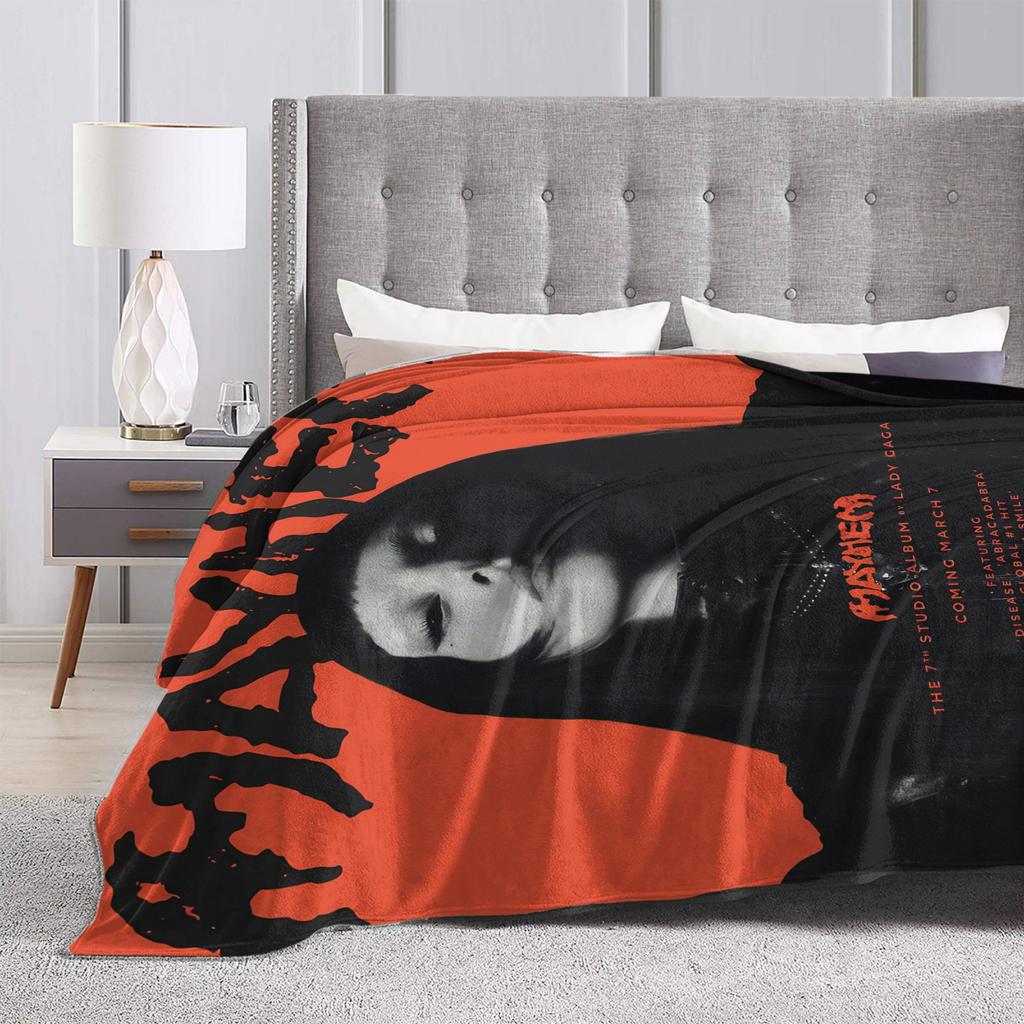Lady Gaga Mayhem 2025 Album Blankets Decorative Flannel Throw Blanket For Couch Chair Soft Warm Custom Quality Bedspread