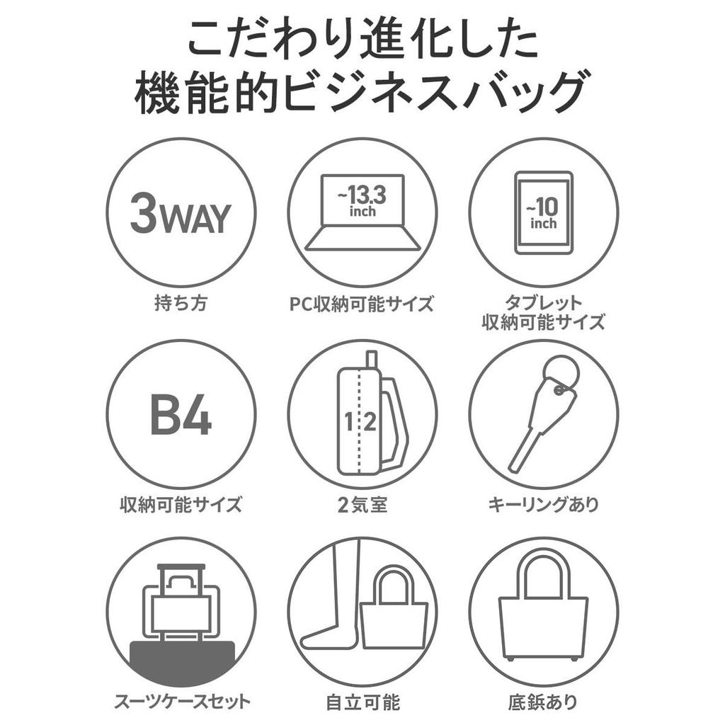 Neopro RED Business 3-Way Briefcase Backpack Shoulder Bag 2-118