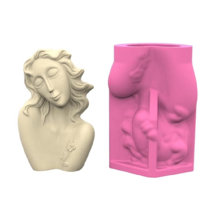 

Easy to Use Silicone Casting Mold Girl Shape Concrete Planter Moulds for Resin Vases and Stylish Office Desk Accessories 1