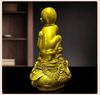 Zodiac Monkey Figurine: Golden Brass Money Bag Treasure Decor for Living Room