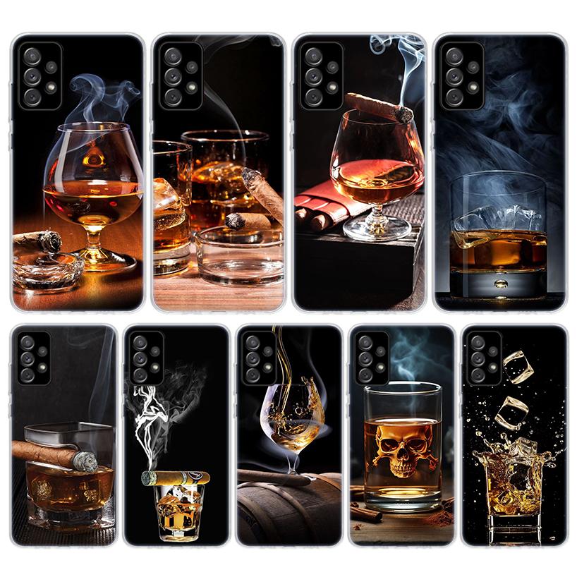 Cigar Whiskey Ice Drink Soft Phone Case For Samsung Galaxy A17 A16 A15 A14 A13 A56 A55 A54 A53 A36 A35 A34 A33 A26 A25 A24 A23 A