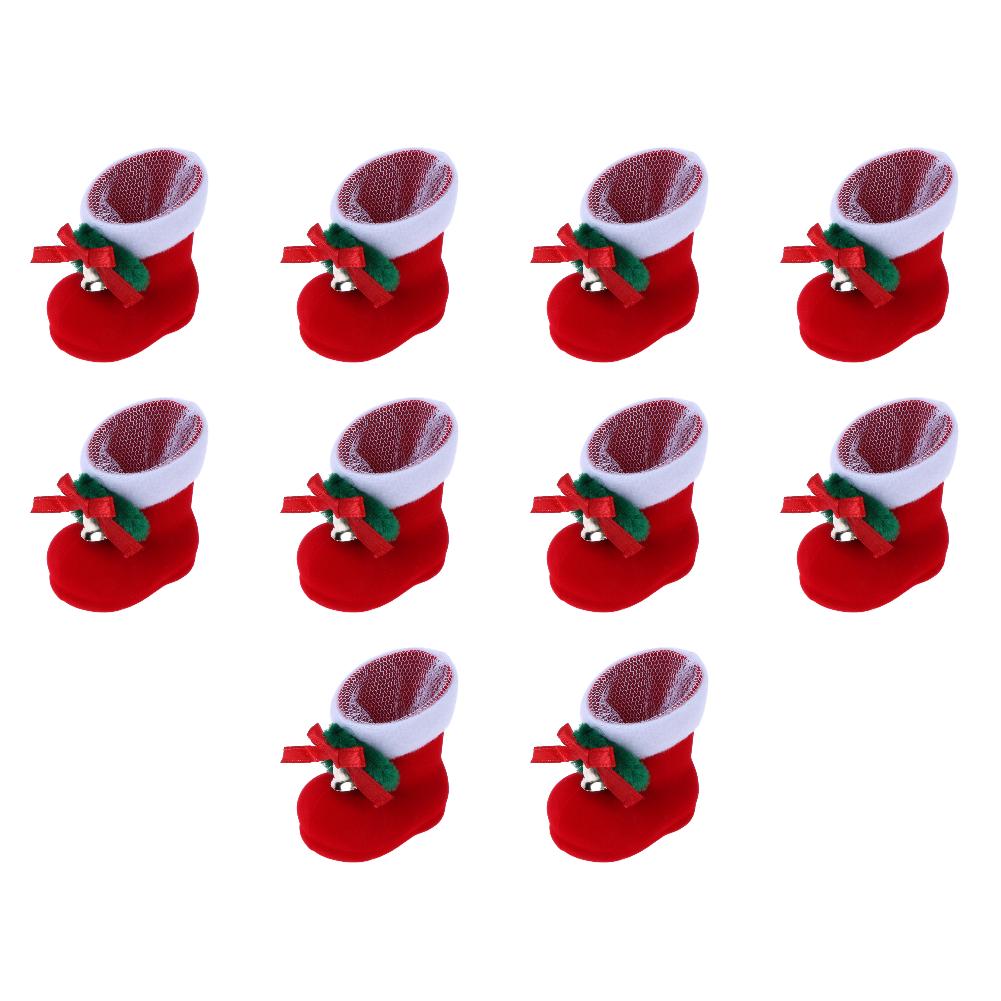 

1-10 шт. Рождественский подарочный пакет, держатель для конфет, рождественские пакеты для конфет, рождественские сапожки Санта-Клауса для конфет, детское рождественское украшение для мини-елки 6.2x6.2x3.8cm