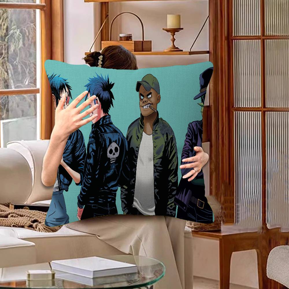 Retro Music Gorillaz Good Quality Anime Office Cushion Pillowcase Car Cushion Cover45X45CM Lumbar Pillowcase Sofa Pillowcover