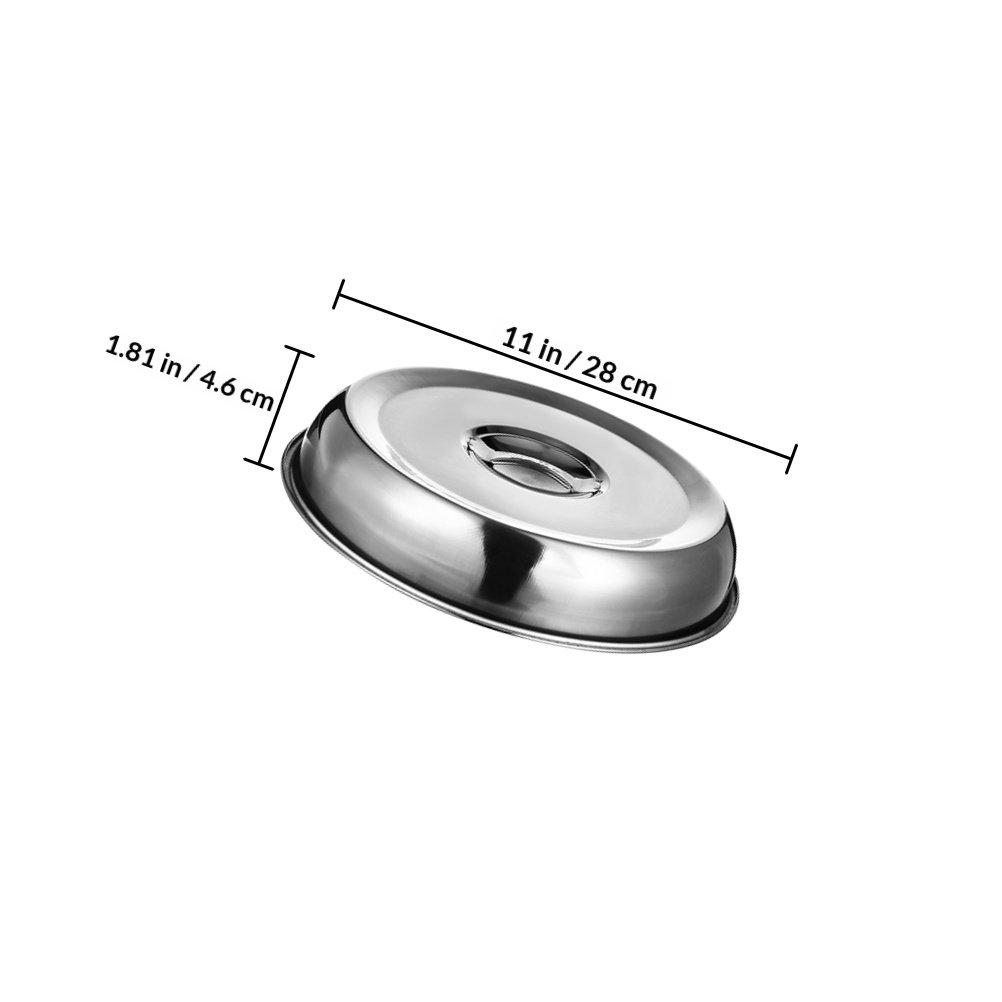 3Pcs Stainless Steel Food Dome Cover Multi-Occasion Steak Dome Cover Oil-Proof Fresh-Keeping Lid for Daily Cooking Housewarming