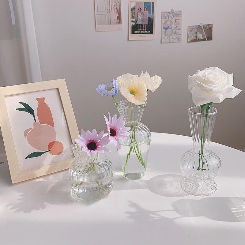 Nordische Glasvase Aromatherapieflasche Hydroponik Kleiner Blumentopf Heim Esstisch Vasen Wohnzimmer Ästhetische Dekoration